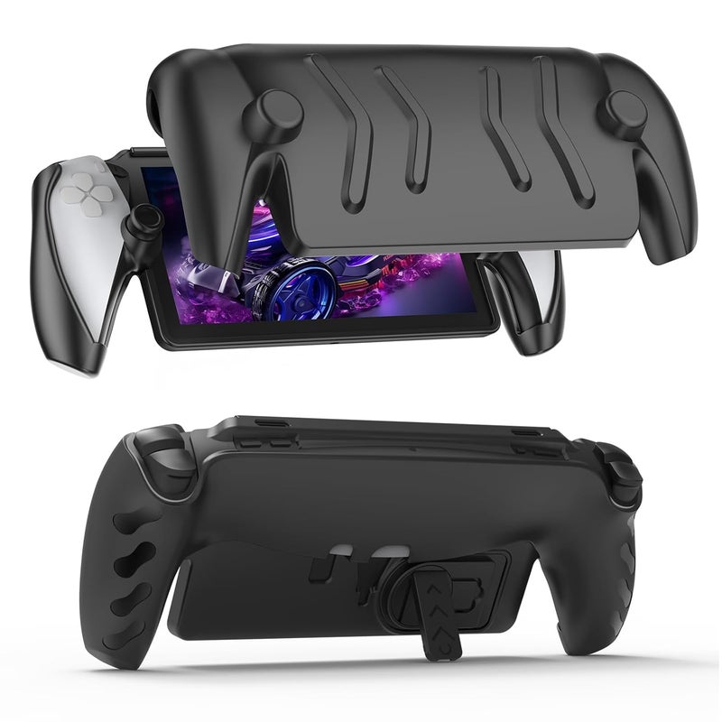 JOYTORN Full Protective Case Cover Compatible with PlayStation Portal Remote Player,PS5 Portal Case with Detachable Front Shell,Frosted Anti-Slip Handheld Design-Black - Image 1
